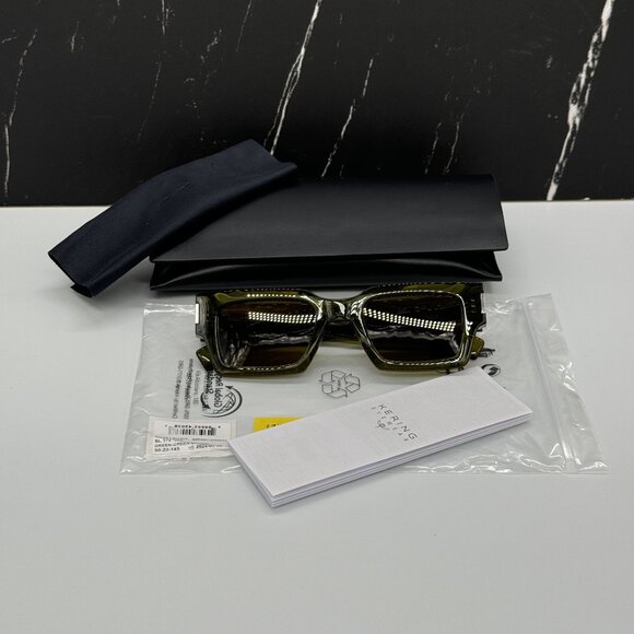 NEW SL572 005 SAINT LAURENT GREEN SQUARE SUNGLASSES SL 572 005 UNISEX EYEWEAR - Picture 11 of 11
